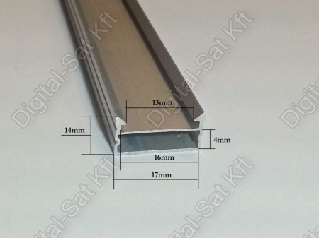 Alumínium, alu profil, sín, LED szalaghoz, eloxált, szögletes, 1 méter 8mm,10mm LED szalaghoz