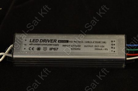 RGB POWER LED tápegység 3-4 darab 1W-os RGB Power LED-hez DC 7-12V
