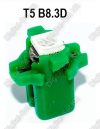 LED izzó T5 B8.3D 12V 5050 1 smd zöld LED izzó T5 B8.3D 12V 5050 1 smd zöld